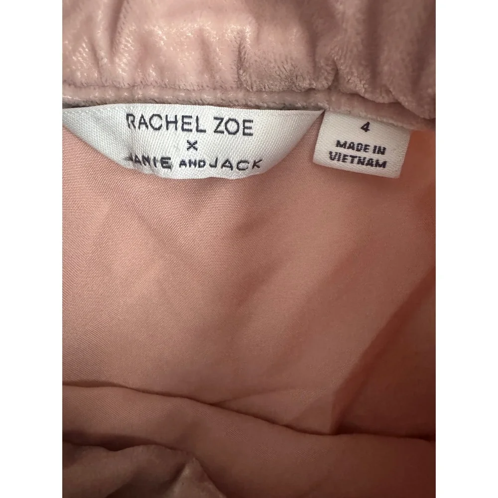 Janie and Jack Rachel Zoe Pink Velvet Ruffle Skirt Adjustable Waist Girls Size 4